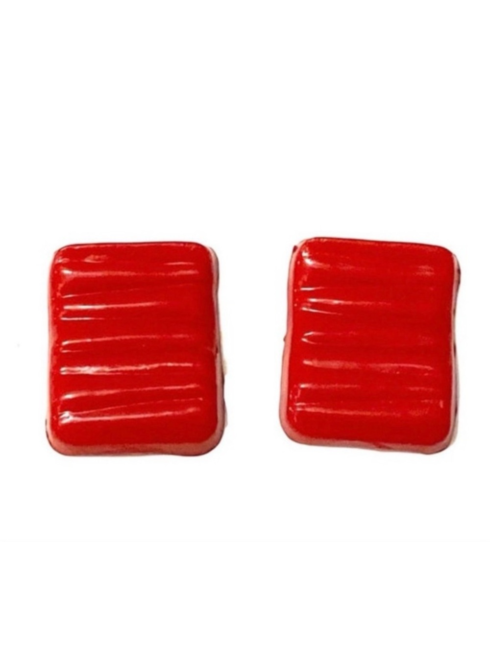 Vintage 1960’s Style Bold‎ Red Pierced Earrings, 1”